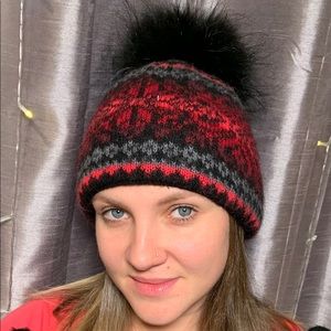 Wool Hat (Beanie) Faux Pom Pom